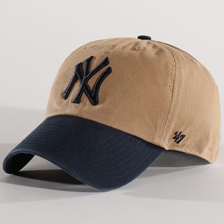 '47 Brand - Casquette MLB New York Yankees Clean Up RGWTT17GWSNL Beige Bleu Marine