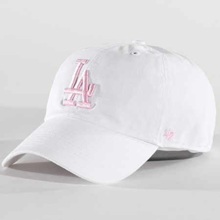 '47 Brand - Casquette MLB Los Angeles Dodgers Clean Up RGW12GWSNL Blanc Rose