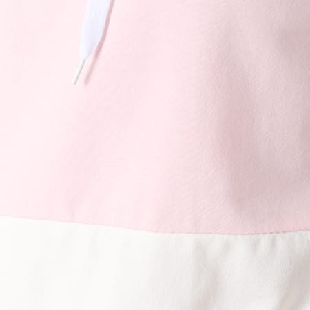 Girls Outfit - Sweat Capuche Femme Tricolore SW01 Gris Chiné Rose Pale Blanc