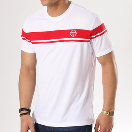 Sergio Tacchini - Tee Shirt De Sport Young Line Pro Blanc Rouge