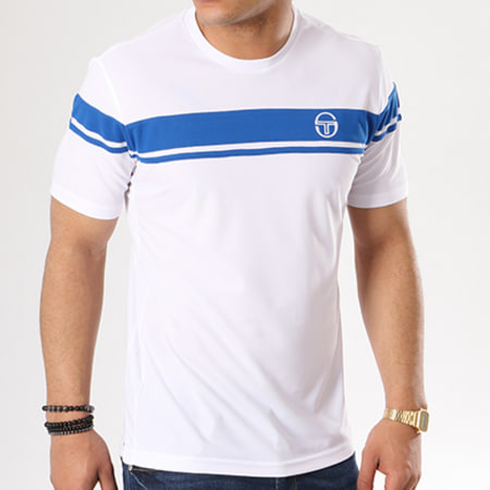 Sergio Tacchini - Tee Shirt De Sport Young Line Pro Blanc Bleu