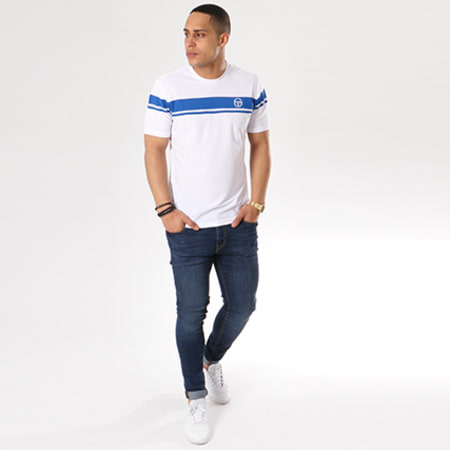 Sergio Tacchini - Tee Shirt De Sport Young Line Pro Blanc Bleu