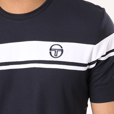 Sergio Tacchini - Tee Shirt De Sport Young Line Pro Bleu Marine Blanc
