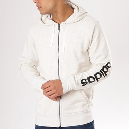 Adidas Sportswear - Sweat Zippé Capuche Essential Linear CD2842 Gris Chiné