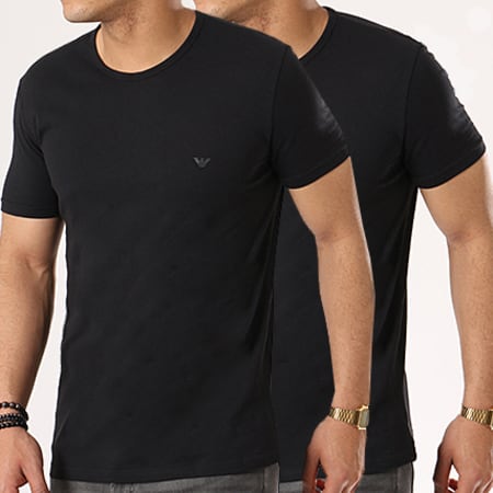 Emporio Armani - Lote de 2 camisetas 111647-CC722 Negro
