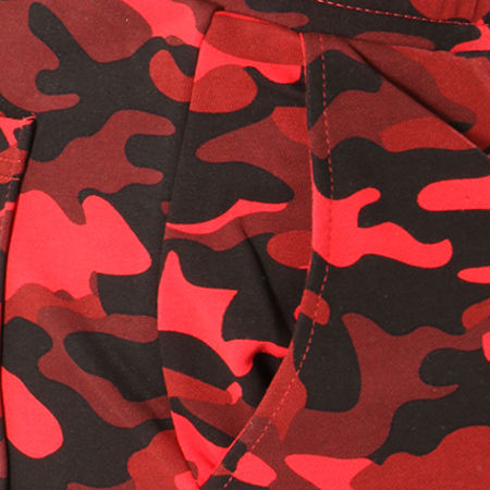 Sixth June - Short Jogging M3221CST Rouge Noir Camouflage