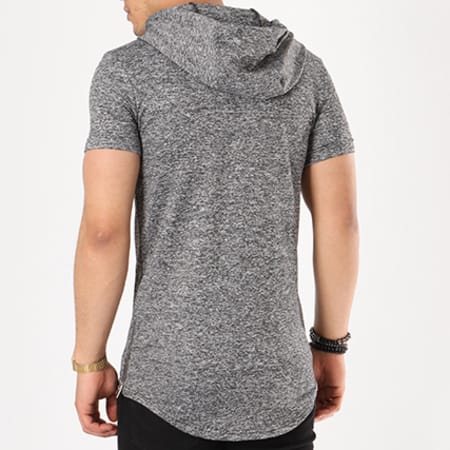 Sixth June - Tee Shirt Capuche Oversize Zips M3233VTS Gris Anthracite Chiné