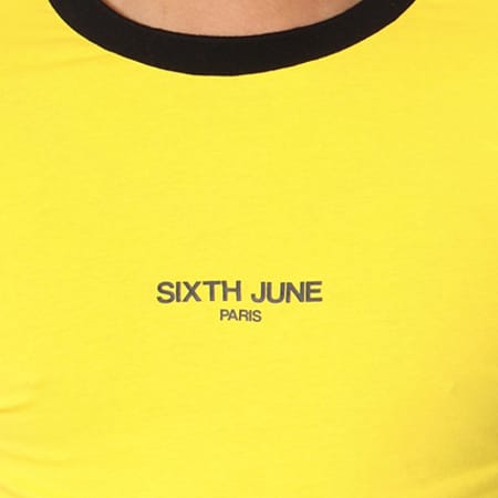 Sixth June - Tee Shirt Oversize Avec Bande M3101VTS Jaune Noir