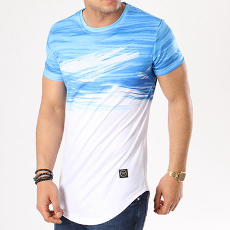Terance Kole - Tee Shirt Oversize 98095 Bleu Clair Blanc