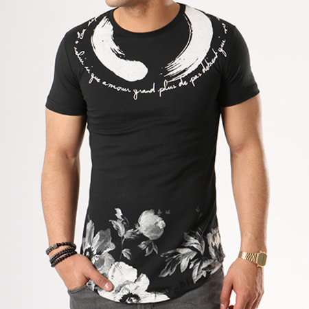 Classic Series - Tee Shirt Oversize 35 Noir Floral 