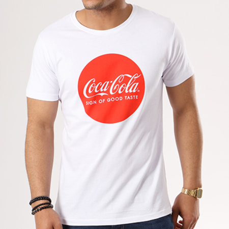 Coca-Cola - Tee Shirt MC068 Blanc Rouge