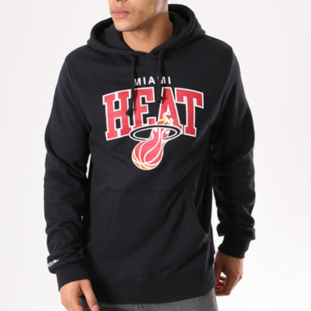 Mitchell and Ness - Sweat Capuche Miami Heat Team Arch Noir Rouge Blanc