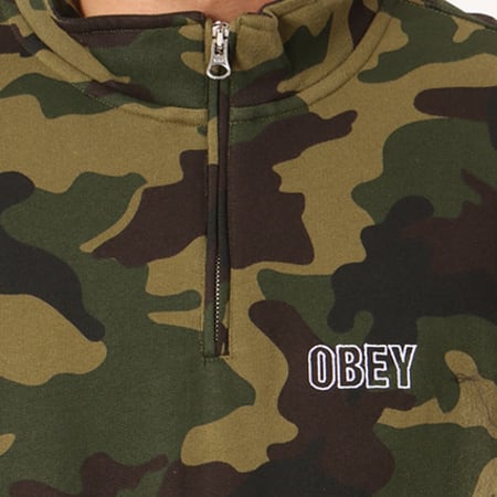 Obey - Sweat Automatic Mock Vert Kaki Camouflage 