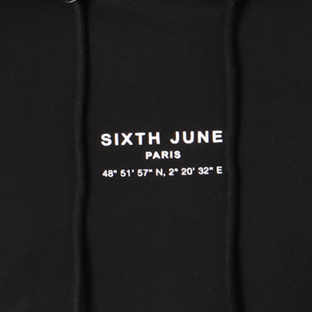 Sixth June - Tee Shirt Manches Longues Capuche Oversize M3265VTL Noir Dégradé Gris