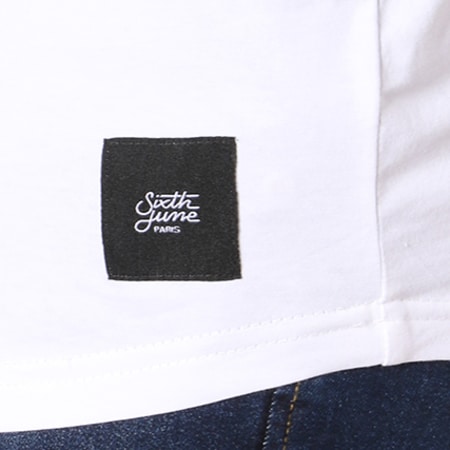 Sixth June - Tee Shirt Oversize Avec Bande M3101VTS Blanc Noir