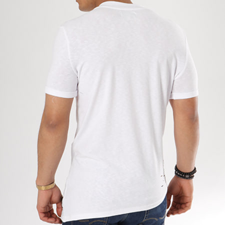Sixth June - Tee Shirt Asymétrique Oversize Troué M3241VTS Blanc Chiné