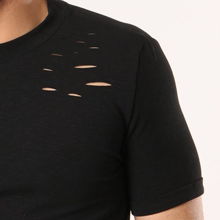 Sixth June - Tee Shirt Asymétrique Oversize Troué M3241VTS Noir