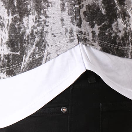 Frilivin - Tee Shirt Oversize A7206 Gris Chiné Blanc