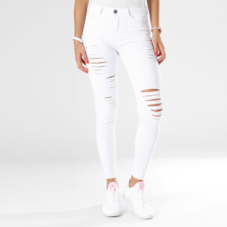 Girls Outfit - Jean Skinny Femme D2090I Blanc