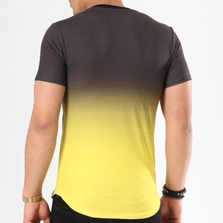 Uniplay - Tee Shirt Oversize UP-G010 Noir Dégradé Jaune
