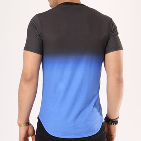Uniplay - Tee Shirt Oversize UP-G014 Noir Dégradé Bleu Roi