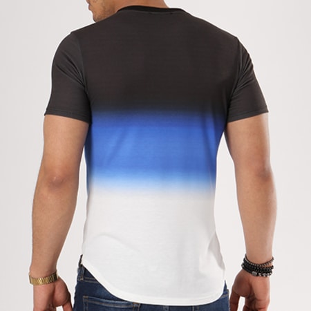 Uniplay - Tee Shirt Oversize UP-G011 Noir Dégradé Bleu Roi Blanc