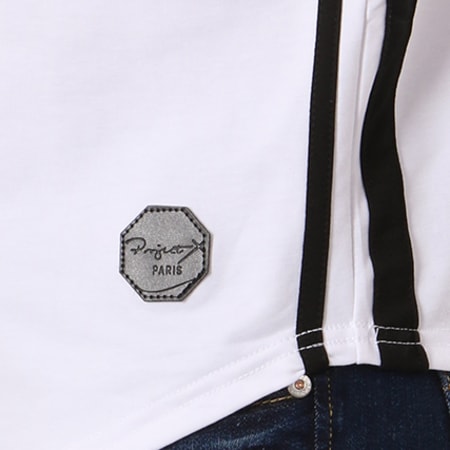 Project X Paris - Tee Shirt Oversize Bandes Brodées 88181126 Blanc