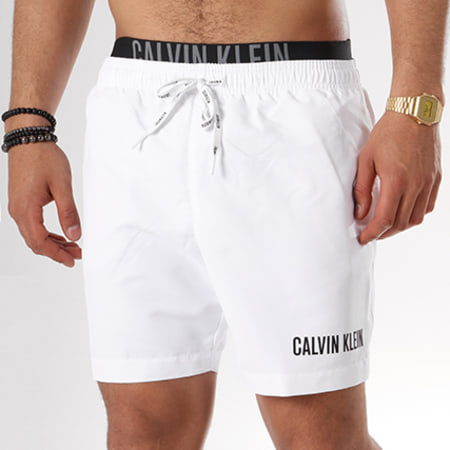 Calvin Klein - Short De Bain Medium Double 0156 Blanc