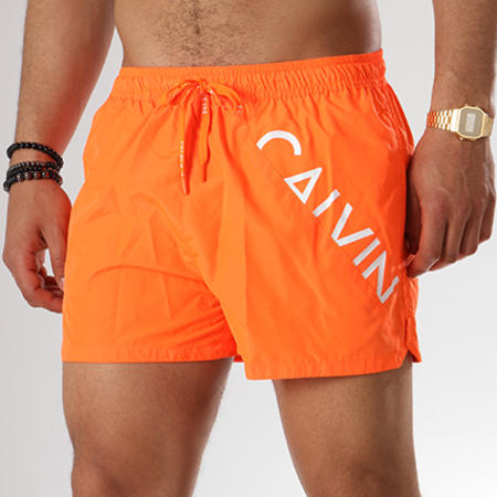 Calvin Klein - Short De Bain Drawstring 0161 Orange Fluo