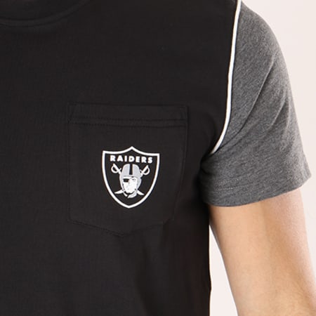 Majestic Athletic - Tee Shirt Poche Daley Oakland Raiders Blanc Noir