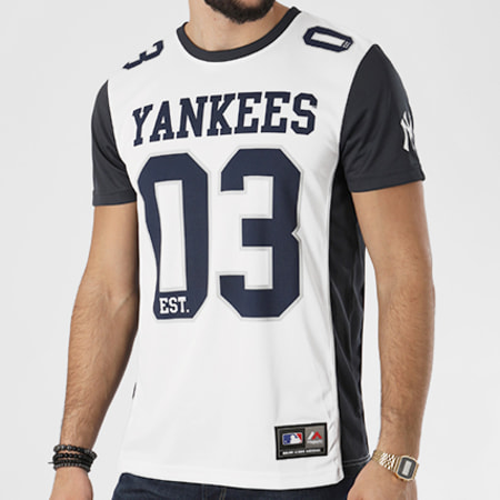 Majestic Athletic - Tee Shirt De Sport Dene New York Yankees Blanc Bleu Marine