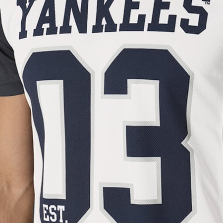 Majestic Athletic - Tee Shirt De Sport Dene New York Yankees Blanc Bleu Marine