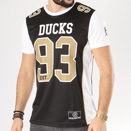 Majestic Athletic - Tee Shirt De Sport Dene Anaheim Ducks Noir Blanc