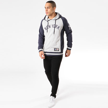 Majestic Athletic - Sweat Capuche Handly Oth Fashion New York Yankees Gris Chiné Bleu Marine 
