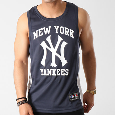 Majestic Athletic Mlb New York Yankees Grey Muscle Vest Team Apparel Tank Top Patternless Vests Casual Shirts Tops For Men - 1 mesh fm vest i found roblox