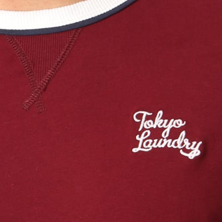 Tokyo Laundry - Tee Shirt Bandes Brodées Fernfield Bordeaux
