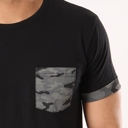 Urban Classics - Tee Shirt Poche TB1373 Noir Gris Anthracite Camouflage 