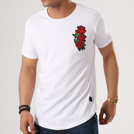 Paname Brothers - Tee Shirt Oversize Broderie Florale Tonga Blanc