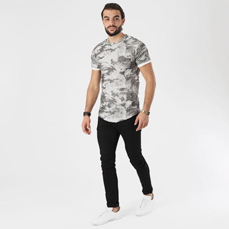 Paname Brothers - Tee Shirt Oversize Poche Toma Gris Camouflage