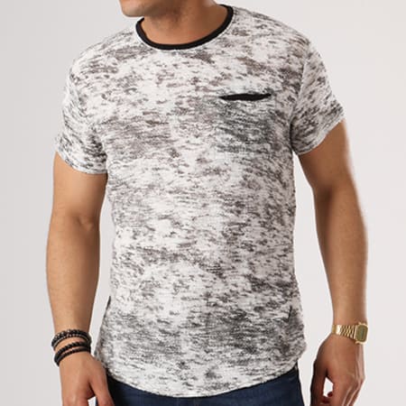 Paname Brothers - Tee Shirt Oversize Poche Toda Blanc Noir