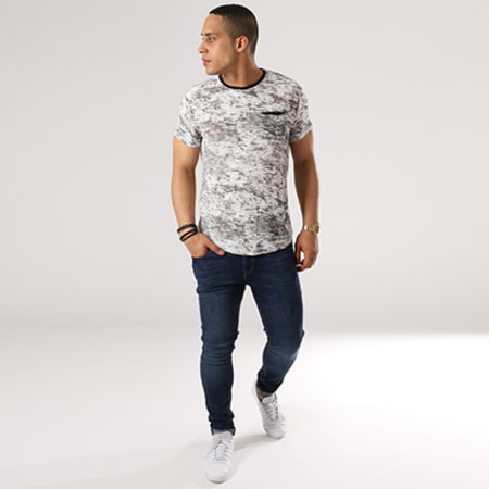 Paname Brothers - Tee Shirt Oversize Poche Toda Blanc Noir