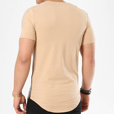 Zayne Paris  - Tee Shirt Oversize Avec Zips TX-103 Beige