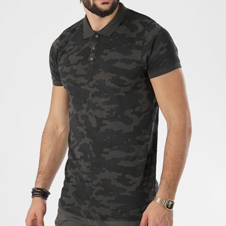 Brave Soul - Polo Manches Courtes Fuel Gris Anthracite Camouflage