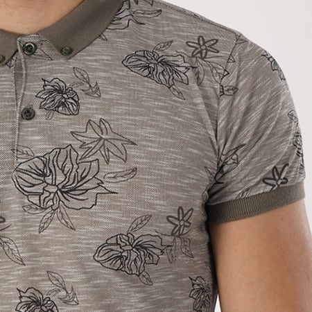 Classic Series - Polo Manches Courtes 2066 Taupe Chiné Floral