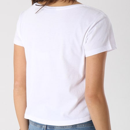 Only - Tee Shirt Crop Femme Blossom Blanc