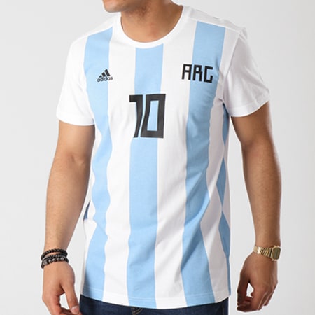 Adidas Sportswear - Tee Shirt Messi CW2146 Bleu Clair Blanc