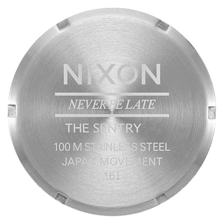 Nixon - Montre Sentry Leather A105-2853 Marron Argenté