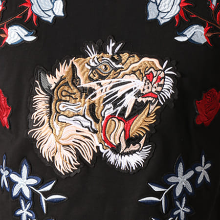 Project X Paris - Tee Shirt Oversize Patchs Brodés 88181118 Noir Floral