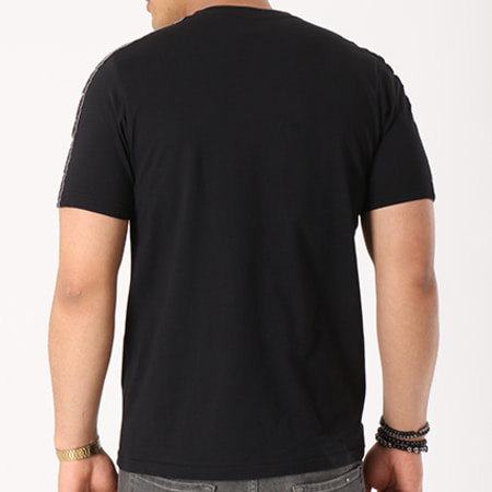 Wrung - Tee Shirt Bande Brodée Stripes Noir Blanc