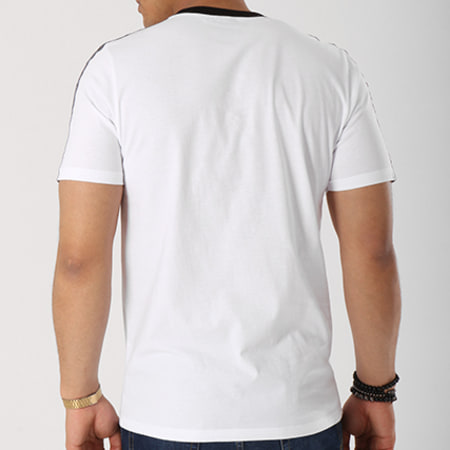 Wrung - Tee Shirt Bande Brodée Stripes Blanc Noir